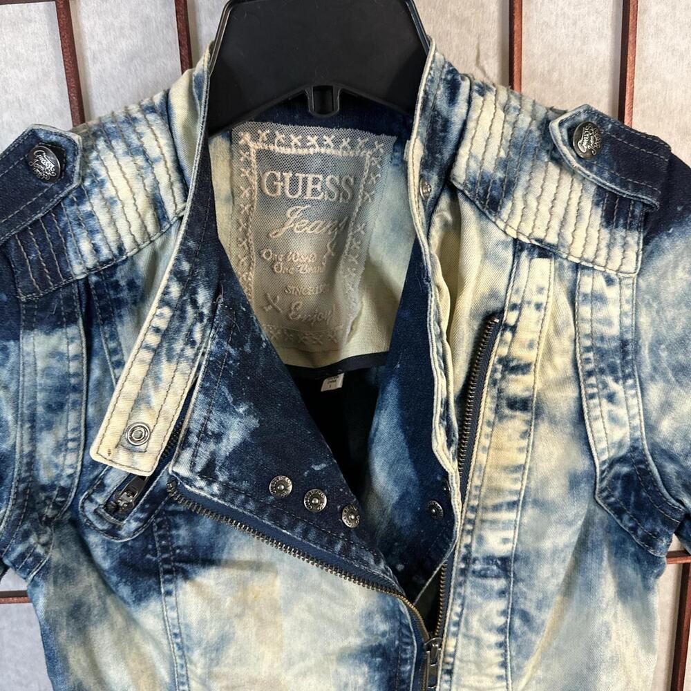 Vintage Guess cowboy moto trendy tie dye jacket Women's size small - Picture 4 of 7